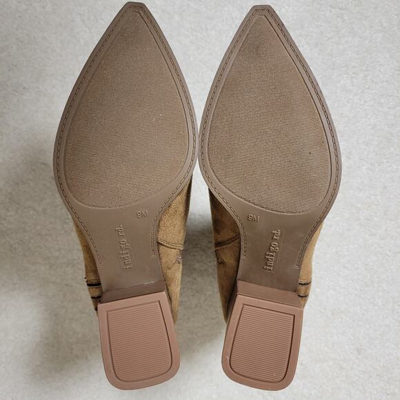 NWOT/Box Indigo Rd. Size 9M Suede Ankle Bootie Tan/Brown Block Heel - Picture 14 of 14